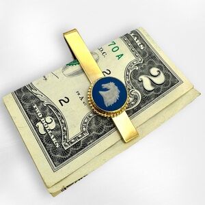 Wedgwood Blue Jasperware Vintage Classic Horse Head Business Tie Bar Clip